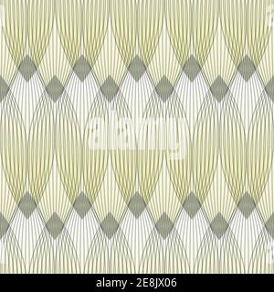 Abstract geometric pattern with multiple lines, yellow and grey colors. Seamless vector background for fabric, wallpapers, digital paper, web backgrou Stock Vector