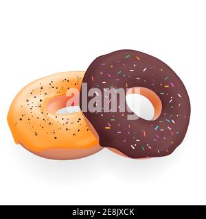 Realistic 3d sweet tasty donuts. Vector illustration Stock Vector Image ...