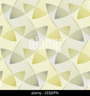 Abstract geometric pattern with multiple lines, yellow and grey colors. Seamless vector background for fabric, wallpapers, digital paper, web backgrou Stock Vector