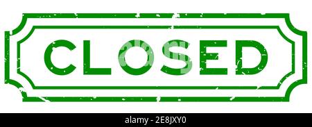 Grunge green closed word rubber business seal stamp on white background Stock Vector