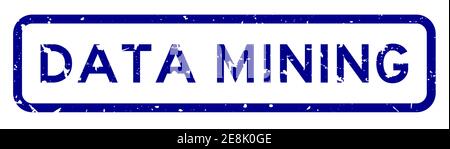 Grunge blue data mining word square rubber seal stamp on white background Stock Vector