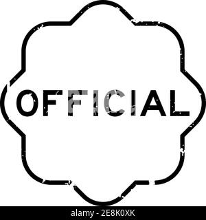Grunge black official word rubber seal stamp on white background Stock ...