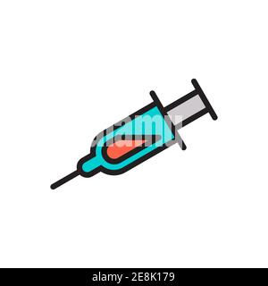 syringe icon design vector on white background Stock Vector