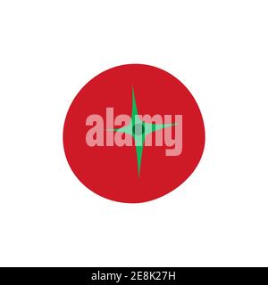 Red tomato vector vegetable organic food illustration. Isolated fresh ingredient healthy vegetarian ripe plant natural icon. Salad tomato agriculture Stock Vector