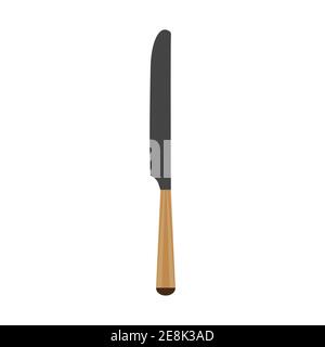 Kitchen knife vector illustration cooking food icon symbol. Knife equipment restaurant chef isolated white. Cut metal steel tool sign. Handle applianc Stock Vector