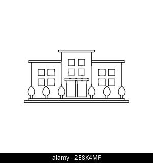 line icon office building isolated on white background Stock Vector