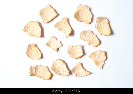 orange peel peaces isolated on white background Stock Photo