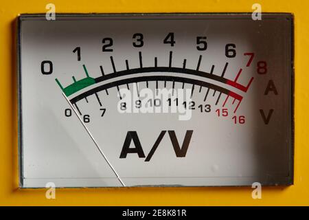 analog ammeter and voltmeter. close up. measuring equipment Stock Photo