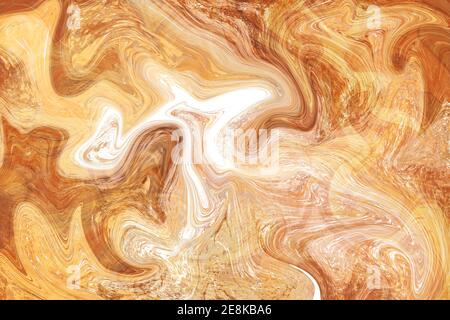 Digital gold abstract background with liquify flow. Liquid and wave ...
