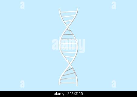 3D Illustration of Deoxyribonucleic acid or DNA Double Helix and Polynucleotide style on blue background with clipping path. Stock Photo