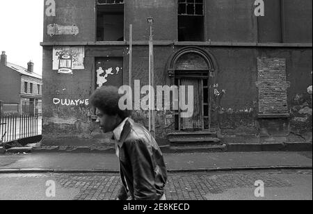 The inner city district of Toxteth Liverpool 8. Images shot for the British Soul Band's The Real Thing album cover 4 from 8 in 1977 Stock Photo