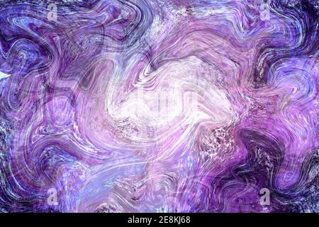 Dark violet fluid illustration. Digital marbling card. Abstract pastel fluid art background. Marble textile print or paper cover. Agate stone statione Stock Photo
