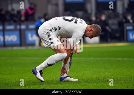 Milano, Italy. 30th Jan, 2021. Kamil Glik (15) of Benevento seen in the Serie A match between Inter Milan and Benevento at Giuseppe Meazza in Milano. (Photo Credit: Gonzales Photo/Alamy Live News Stock Photo