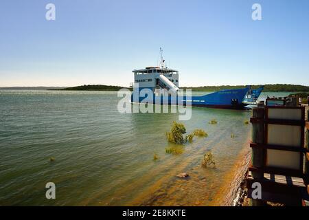 Car ferry from River Heads to Fraser Island Queensland Australia Stock Photo