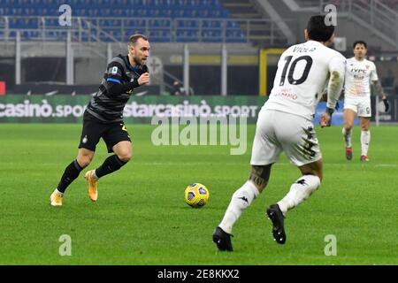 Milano, Italy. 30th Jan, 2021. Christian Eriksen (24) of Inter Milan seen in the Serie A match between Inter Milan and Benevento at Giuseppe Meazza in Milano. (Photo Credit: Gonzales Photo/Alamy Live News Stock Photo