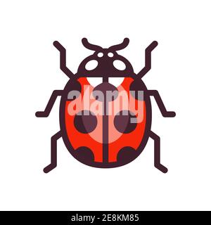 Vector ladybug icon, simple flat design illustration. Stock Vector