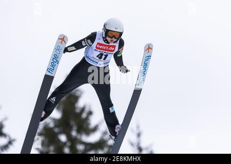 Titisee Neustadt, Germany. 31st Jan, 2021. Nordic skiing/ski jumping, World Cup, qualification: Frenchwoman Julia Clair jumps on the Hochfirstschanze. Credit: Philipp von Ditfurth/dpa/Alamy Live News Stock Photo