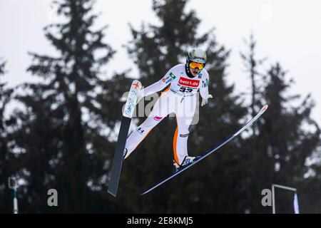Titisee Neustadt, Germany. 31st Jan, 2021. Nordic skiing/ski jumping, World Cup, qualification: Slovenian Jerneja Brecl jumps on the Hochfirstschanze. Credit: Philipp von Ditfurth/dpa/Alamy Live News Stock Photo
