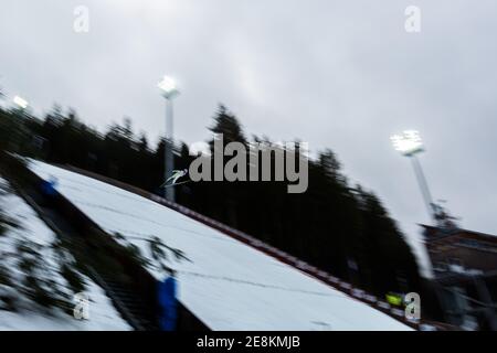 Titisee Neustadt, Germany. 31st Jan, 2021. Nordic skiing/ski jumping, World Cup, qualification: An unknown ski jumper jumps on the Hochfirstschanze. Credit: Philipp von Ditfurth/dpa/Alamy Live News Stock Photo