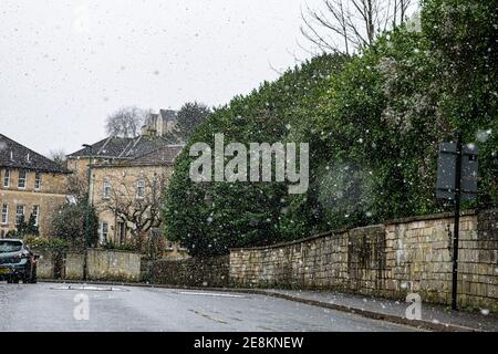 Snowing in Bath Stock Photo