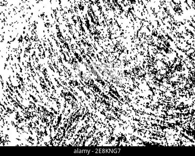 Grungy vector texture of brushed plaster wall. Rough brushed concrete surface. Black splatter on white background. Material design template. Textured Stock Vector
