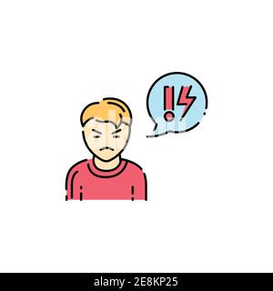 Problem child color line icon. Emotional instability. Sign for web page, mobile app, button, logo. Editable stroke Stock Vector