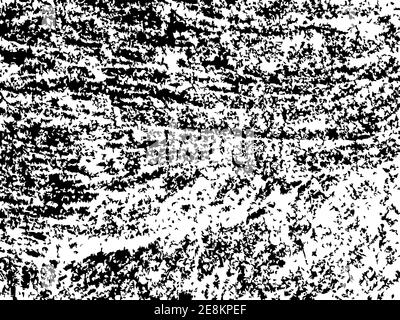 Grungy vector texture of brushed plaster wall. Weathered concrete surface. Black splatter on white background. Material design template. Textured over Stock Vector