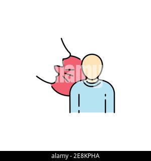 Verbal bullying black line icon. Harassment, social abuse and violence ...