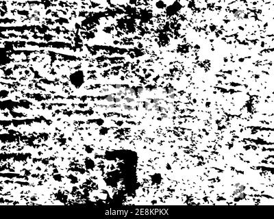 Grungy vector texture of brushed plaster wall. Spotted asphalt or concrete surface. Black splatter on white background. Material design template. Text Stock Vector