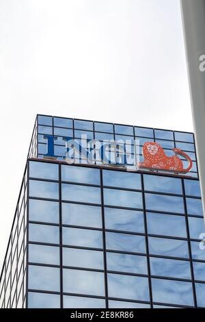 ROTTERDAM, NETHERLANDS - May 9, 2019: ING Bank building. ING is a Dutch multinational banking and financial services corporation Stock Photo