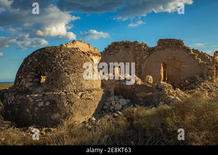Ruins of mining buildings near Agua Amarga. Cabo de Gata. Spain. Stock Photo