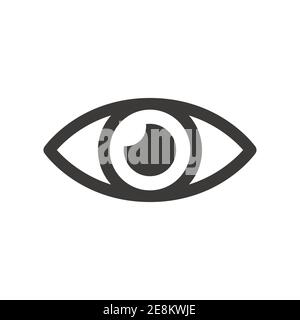 Human eye black vector icon. Simple eye glyph symbol. Stock Vector