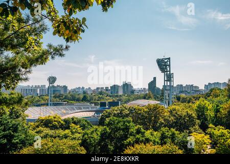 Olympic park green forest and cityscape in Seoul, Korea Stock Photo