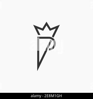 Premium Vector  Letter p crown logo crown logo on letter p