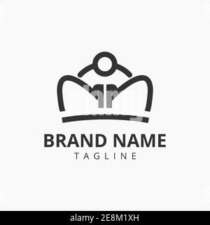 Double N NN Crown Logo Vector Template Elegant Style Stock Vector