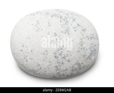 Pebble. Smooth gray sea stone isolated on white background Stock Photo