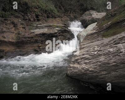 Gurgling stream rushing down a remote gorge in Euboea island, Greece Stock  Photo - Alamy