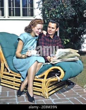 GLENN FORD (1916-2006) Canadian-American film actor with his first wife actress Eleanor Powell about 1943 Stock Photo