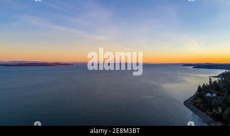 Bainbridge Island at sunset Stock Photo