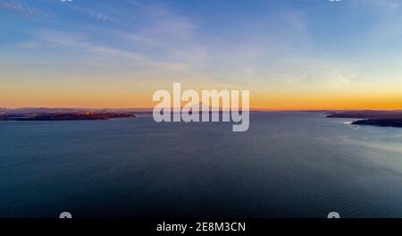 Bainbridge Island at sunset Stock Photo