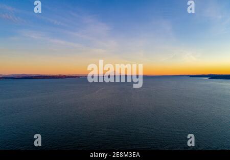 Bainbridge Island at sunset Stock Photo