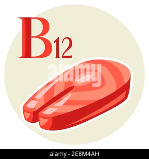 Illustration of stylized salmon steak. Stock Vector