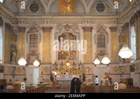 interior of the Bürgersaal Citizen's Hall church in Munich Stock Photo