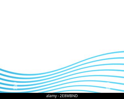Abstract blue wave element line art vector illustration isolated on ...