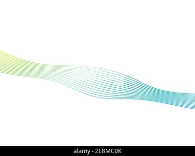 Abstract colored wave element line art vector illustration isolated on white background. Smooth stripe or curved wavy colorful line. Stock Vector