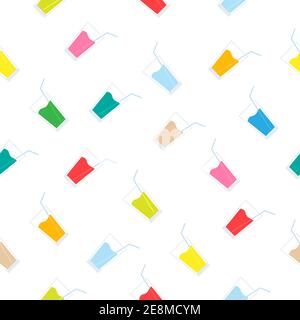 Cocktails Seamless Pattern background. Juice glass set. Different alcoholic drinks collection. Party beach holiday concept. Vector illustration Stock Vector