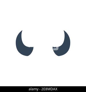 Horns icon. Bull symbol vector illustration. Cow sign. Isolated on white. Stock Vector