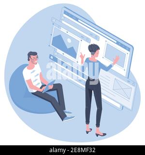 developer project engineer programming software Stock Vector