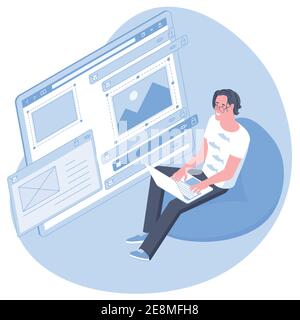 developer project engineer programming software Stock Vector