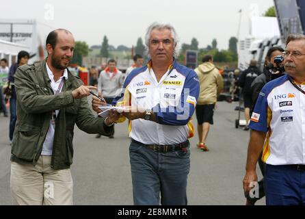 Formula One Renault Boss Flavio Briatore before the French Formula One Grand Prix, Magny-Cours, near Nevers, France, on June 30, 2007. Photo by Patrick Bernard/Cameleon/ABACAPRESS.COM Stock Photo